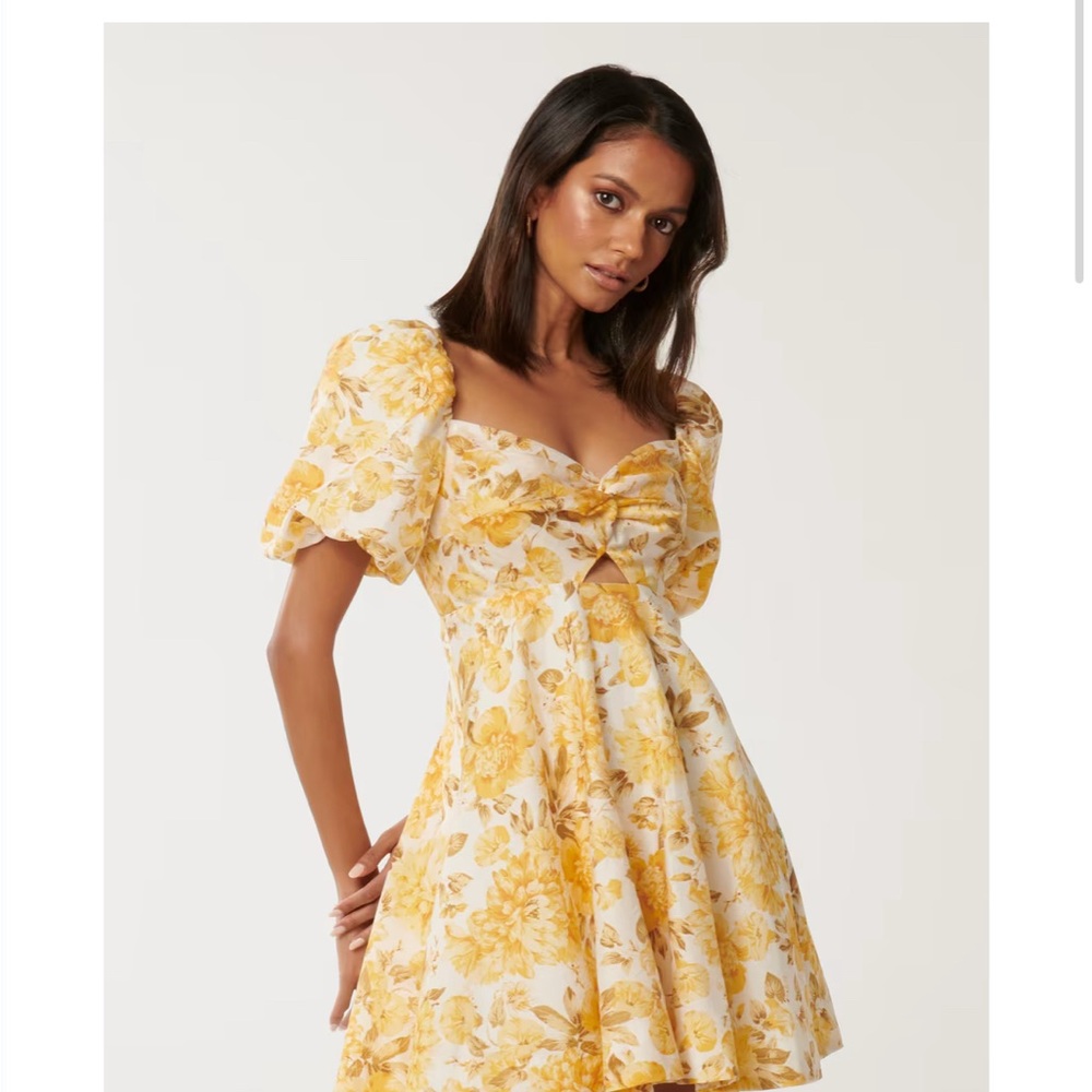 Ever New Yellow Floral Mini Dress